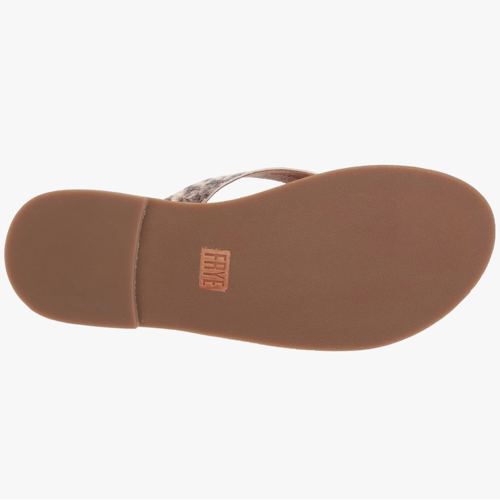 🌵Gorgeous Frye Ally Logo Flip Flop Grey Snake Sz 10 NEW - Picture 3 of 4